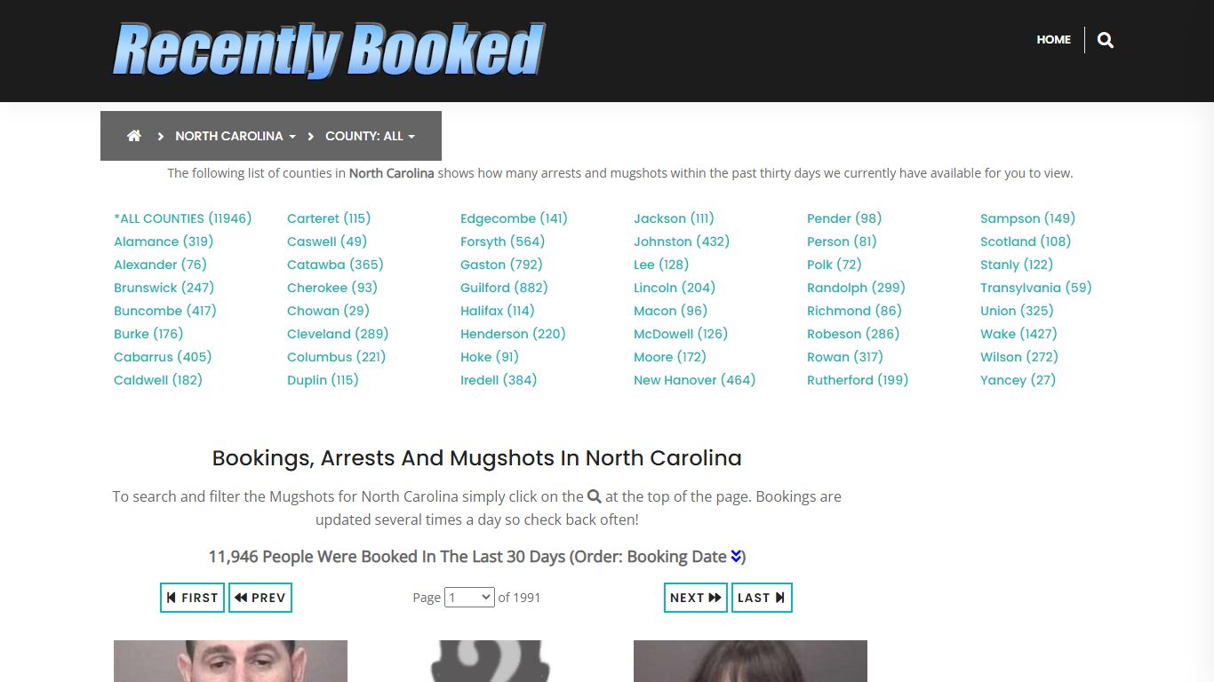 Bookings, Arrests and Mugshots in New Hanover County, North Carolina